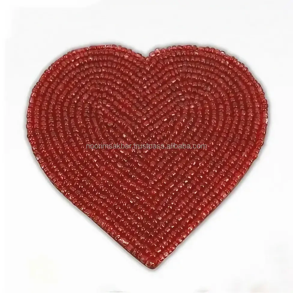 Custom made beaded coaster for home decoration stores in a large assortment of designs in multi color beads and shells