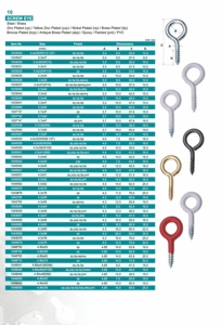 Crochet à œil petit en acier certifié ISO 9001, plaqué zinc, fabriqué en laiton, système de mesure métrique - Product Image 3