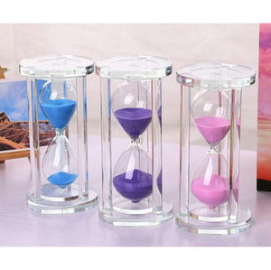 Modern Glass Hourglass Sand Timer With Vibrant Pink Sand Desktop Home Office Decor High Quality Sandglass <b>Clock</b> Ornament - Product Image 4