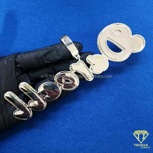 Pendentif personnalisé « Darcell » plaqué or, chaîne hip-hop, bijoux de luxe - Product Image 3