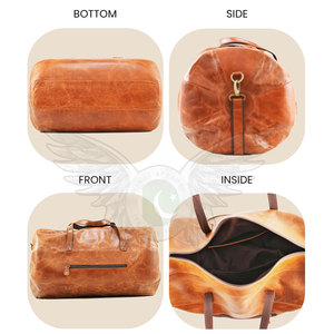 Leather Duffle Bag Waterproof <b>Convertible</b> <b>Backpack</b> Design Unisex for Easy Storage & Transportation Travel Personal Items - Product Image 6