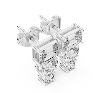 Top Grade New Design Moissanite Jewelry 925 Sterling <b>Silver</b> Moissanite Earring Engagement Moissanite Diamond Earring - Product Image 5