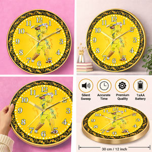 นาฬิกาแขวนผนังรูปคริกเก็ตแบบกำหนดเอง พิมพ์ดิจิทัลส่วนตัว ของตกแต่งสำหรับแฟนๆ สำหรับบ้านและสำนักงาน สำหรับวันวาเลนไทน์และวันแม่ - Product Image 2