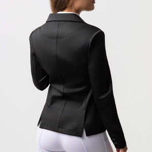 Chaqueta de equitación para mujer, negra, de poliéster, manga larga, para salto ecuestre, cómoda, transpirable y ligera - Product Image 2