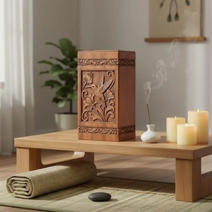 Handmade Wooden Cremation Urn Ocean Heart Resin Inlay <b>Memorial</b> <b>Box</b> Ocean Heart Resin Wooden Cremation Urn Handmade Ocean Wave - Product Image 4