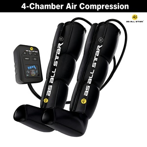 Masajeador de pies y piernas con compresión de aire, botas de recuperación de 4 cámaras, inalámbrico, USB, AS ALL STAR - Product Image 1