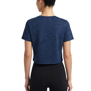 T-shirt court populaire pour femme, en coton doux, à manches courtes et col rond, style simple et décontracté, idéal pour l'été, la maison, les voyages et l'usage quotidien - Product Image 2