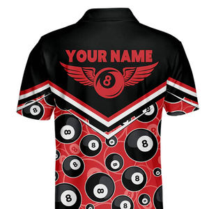 Maillot personnalisé imprimé numériquement pour polos homme - Équipe de billard snooker 100% polyester léger respirant haute qualité séchage rapide - Product Image 5