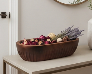Cuenco ovalado de madera hecho a mano, diseño minimalista para servir comida, regalo, decoración moderna para mesa de comedor y sala de estar - Product Image 5