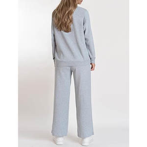 Conjunto Deportivo para Mujer, Pantalones Anchos y Sudadera, Traje Deportivo Informal de 2 Piezas, Cómodo - Product Image 2