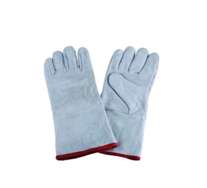High Quality High Heat Resistance Anti-Cut Breathable Fleece Lined Golden Cowhide Leather PPE Welder <b>Gloves</b> for TIG/MIG/Stick - Product Image 1