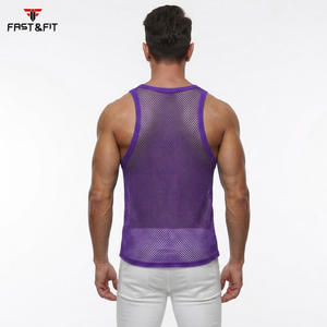 Wholesale Price New Arrivals Custom logo Factory Price Breathable Plain Dyed <b>Men</b> Sports Mesh Sleeveless Mesh <b>Singlets</b> <b>for</b> <b>Men</b> - Product Image 5