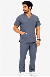Tenue médicale homme 2 pièces avec logo personnalisé, pantalon jogger respirant et extensible, vêtements de travail professionnels pour hôpital et soins infirmiers - Product Image 6