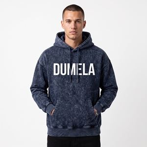 Sweat-shirt à capuche pour homme Dumela, coupe ample, coton délavé, tissu molletonné français, vêtement décontracté pour l'automne, impression de logo sur le devant - Product Image 3
