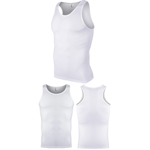 Camiseta sin Mangas Deportiva Casual de Punto Transpirable para Hombre, Color Sólido, Corte Ajustado, 78% Algodón, 22% Elastano, 160g, para Entrenamiento en el Gimnasio - Product Image 4