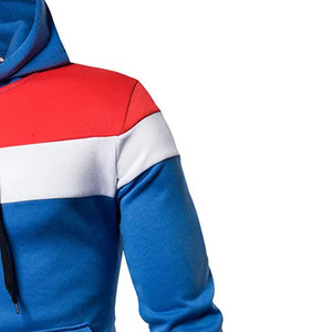 Men's Color Block Hooded <b>Zip</b>-Up Sweatshirt Casual Autumn <b>Hoodie</b> Drawstring Kangaroo <b>Pocket</b> Eco-Friendly Breathable - Product Image 3