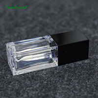 Tube de brillant à lèvres carré de 11 ml grande capacité, noir brillant, avec applicateur transparent, pour fond de teint et contour, cosmétiques, vente en gros