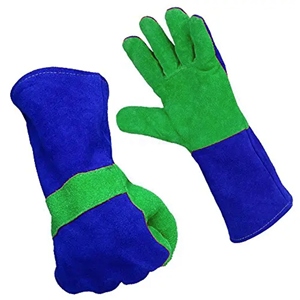 Gants de soudage industriels robustes en cuir de vachette renforcé, anti-coupure, pour pompiers, avec doublure en coton et aramide - Product Image 4