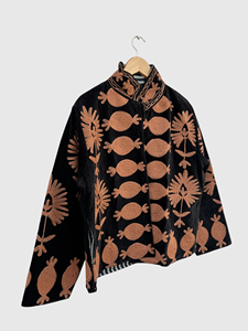 Veste en velours brodée à manches longues, motif géométrique, broderie à la main, vêtements d'automne pour adultes - Product Image 3