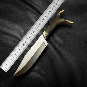 Handmade Industrial Grade Stainless Steel Hunting Knife Stag Horn Handle <b>Drop</b> Point Tactical Outdoor Knife OEM Customizable - Product Image 6