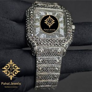Reloj de Lujo para Mujer Pahal Jewels, con Diamantes Cuadrados, Acero Inoxidable, Cuarzo Analógico, Esfera de 30 mm, Cristal de Zafiro, Cierre de Mariposa - Product Image 2