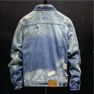 Chaqueta Vaquera Vintage para Hombre AIFRAN SPORTS, Estilo Desgastado, Ecológica, Lavada, Azul, con Cuello Camisero, Informal, para Invierno - Product Image 2