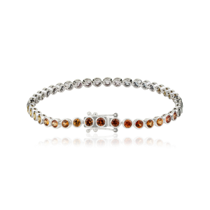 Wholesale Colorful 5.95 Ct. Multi Sapphire Gemstone <b>Box</b> Lock Tennis Bracelet <b>Stacking</b> Handmade 14K Real White Gold Fine Jewelry - Product Image 5