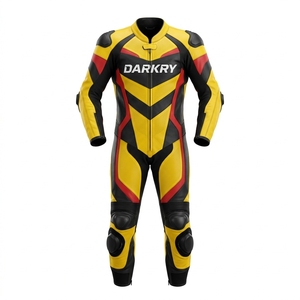 Combinaison de course moto en cuir imprimée sur mesure, équipement de moto OEM, bottes et gants de piste, séchage rapide, protection unisexe, vente en gros - Product Image 1