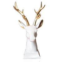 Statue de renne en résine artisanale, art moderne, figurine d'animal sauvage, décoration durable pour la maison, objet de décoration de bureau, cadeaux