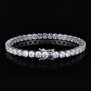 Bracelet Hip Hop Cuban Link avec diamants de laboratoire taille brillant sertis griffes, plaqué or - Product Image 5