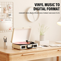 Tocadiscos Multifunción, Reproductor de Vinilo, CD, Casete, USB, con Altavoces, Diseño Retro, Tocadiscos de Vinilo