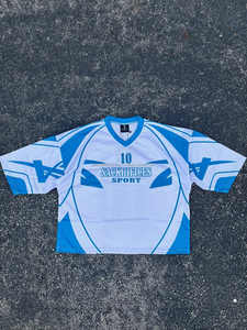 Custom Oversize Boxy Jersey Print Vintage Unisex American Football <b>T</b>-<b>Shirt</b> Streetwear Jersey Men's <b>Oversized</b> <b>T</b>-<b>Shirt</b> Mesh Jersey - Product Image 4