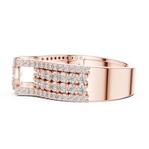 TRENDY Lab Grown ROUND CLUSTER Diamond WITH PAVE SET IN 18KT ROSE Gold PARTY Engagement Wedding VALENTINE GIFT FOR <b>WOMEN</b> - Product Image 3