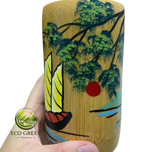 Tasse décorative en bambou avec motifs mosaïques brillants pour collections de cadeaux faits main, maisons de plage, cafés, centres de villégiature et boutiques - Product Image 4