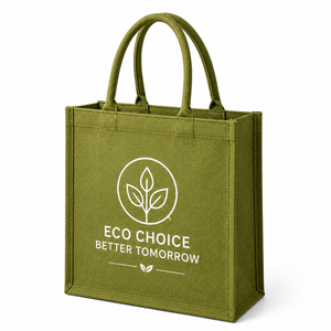 AMANI Custom Logo Laminated Jute Tote <b>Bag</b> with Rope Handle-Eco-Friendly Reusable Beach & Daily Use Shopping <b>Bag</b> <b>Medium</b> Size - Product Image 5