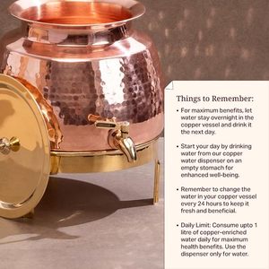 Support de distributeur d'eau en cuivre de luxe, artisanal, traditionnel, écologique, réutilisable, portable, pour la maison, la cuisine, le bureau, la salle à manger - Product Image 5