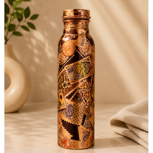 Botella de Agua de Cobre con Diseño Oriental, Termo Portátil con Tapa, Vaso de Viaje - Product Image 5