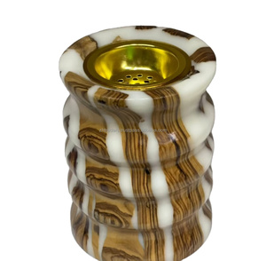 Quemador de incienso de madera de resina pulida Divine Serenity hecho a mano Mubkhar para fragancia Oud y Bakhoor durante Ramadán y Eid - Product Image 1