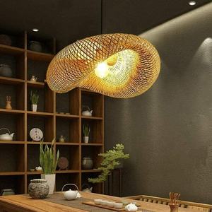 Venta al por mayor moderna Pantalla de lámpara de ratán natural candelabros luces colgantes nuevo modelo para el hogar hotel restaurante de la Villa-ML77 - Product Image 5