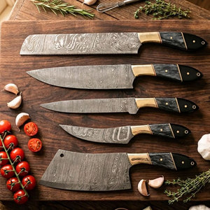 Ensemble de couteaux de cuisine en acier Damas de qualité supérieure, couteaux de chef professionnels, design moderne et droit, lame durable pour la cuisine à domicile et la préparation des aliments - Product Image 2