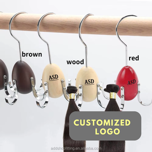 לוגו מותאם אישית 4 ווים עץ ביצי האסטר להציג שיער הרחבת שיער קולב אדום חום להשתמש בחנות - Product Image 5