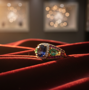 Anillo de Plata de Ley 925 con 6 Piedras, Chapado en Oro de 18K, con Gemas Mixtas, Hecho a Mano, Regalo de Joyería - Product Image 5