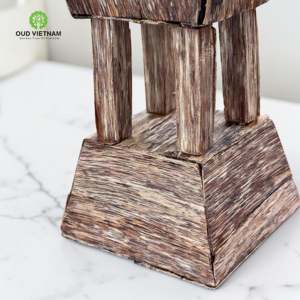 Brûleur de Bakhoor en Bois d'Agar Vietnamien Fait Main - Décoration d'Aromathérapie en Bois Naturel - Product Image 3