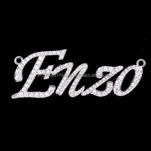 Custom Script <b>Name</b> Moissanite Diamond Pendant Full Stone Look Cursive <b>Letter</b> Design Bold Hip Hop Jewelry - Product Image 1