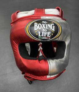 No Boxing No Life, Protector de Cabeza de Cuero de Alta Calidad Personalizable con Barra Nasal Ajustable, Agarres para Manos, Acolchado Grueso de 4 Capas, Transpirable - Product Image 1