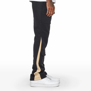 Pantalon de jogging évasé personnalisé pour homme, qualité supérieure, coupe ample, effet usé, jambes larges, coupe-vent - Product Image 1