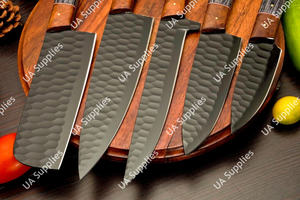 Ensemble de couteaux de cuisine professionnels en acier inoxydable extra-affûté avec revêtement en oxyde, personnalisables OEM/ODM, vente en gros, manche en bois - Product Image 5