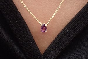 Pendentif en améthyste, pierre précieuse naturelle, argent sterling 925, pierre de naissance de février, cadeau pour femme, bijoux - Product Image 3