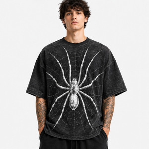 Camiseta Unisex de Algodón con Hombros Caídos, Estilo Urbano, Oversize, Diseño Sólido, Transpirable, de Secado Rápido, Ecológica, Prenda de Moda - Product Image 5