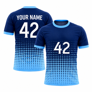 Custom Men Sublimation <b>Football</b> Jersey Short Black <b>White</b> Dot Print Team Uniform Neck Pullover Breathable Quick Dry 100% - Product Image 2
